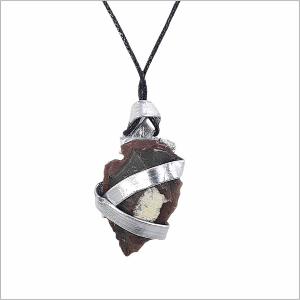 Double Sided Arrowhead Pendant Necklace with Adjustable Black Cord. NWOT